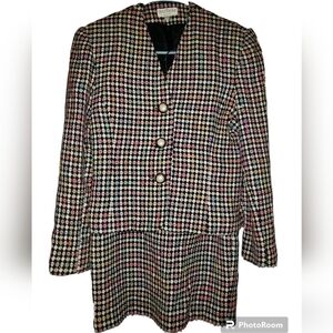 VINTAGE Ann Taylor Studio Multicolored Tweed Skirt Suit, Size 2